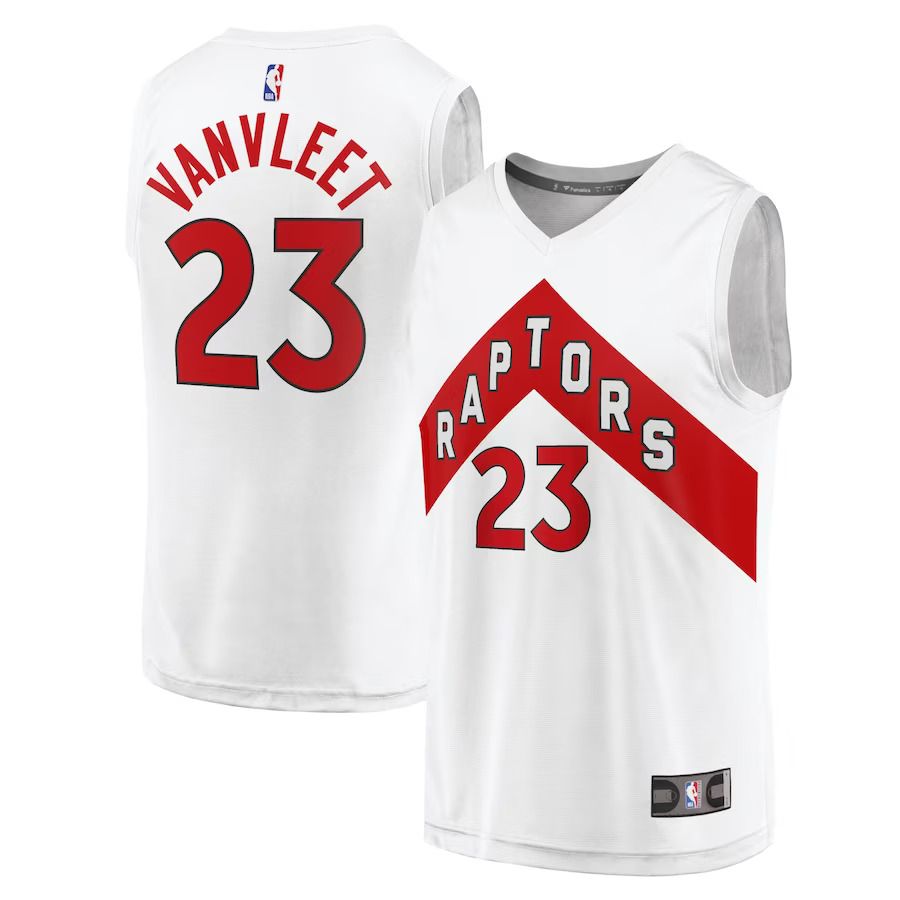 Men Toronto Raptors 23 Fred VanVleet Fanatics Branded White 2022-23 Fast Break Replica NBA Jersey